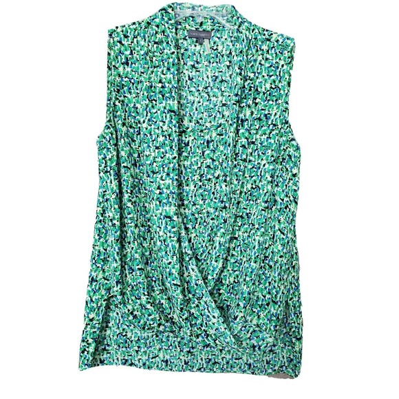 Vince Camuto Multicolor Ditsy Cross Front Sleeveless Blouse Size Small - Picture 1 of 5